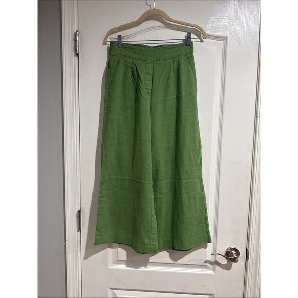Simply Vera Vera Wang Pants - Women's Green Linen Cropped Pants Wide Leg Size XS From Simply Vera Vera Wang